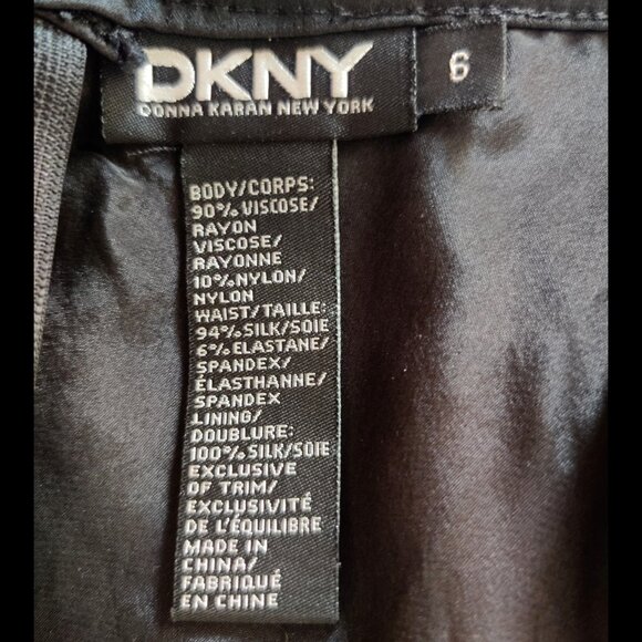 EUC DKNY Donna Karen Black Silk & Lace Knee-Length Full Skirt – 6 Small - Picture 5 of 5
